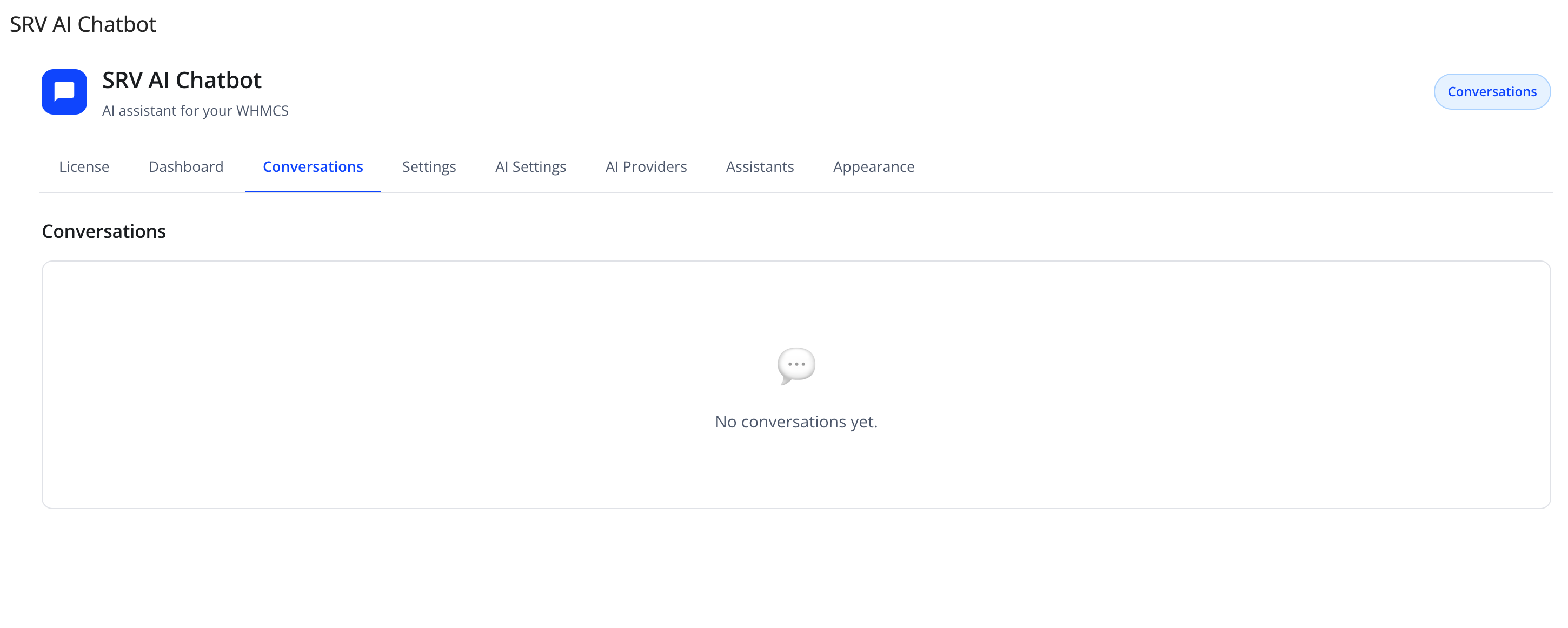 Conversations tab (empty state)