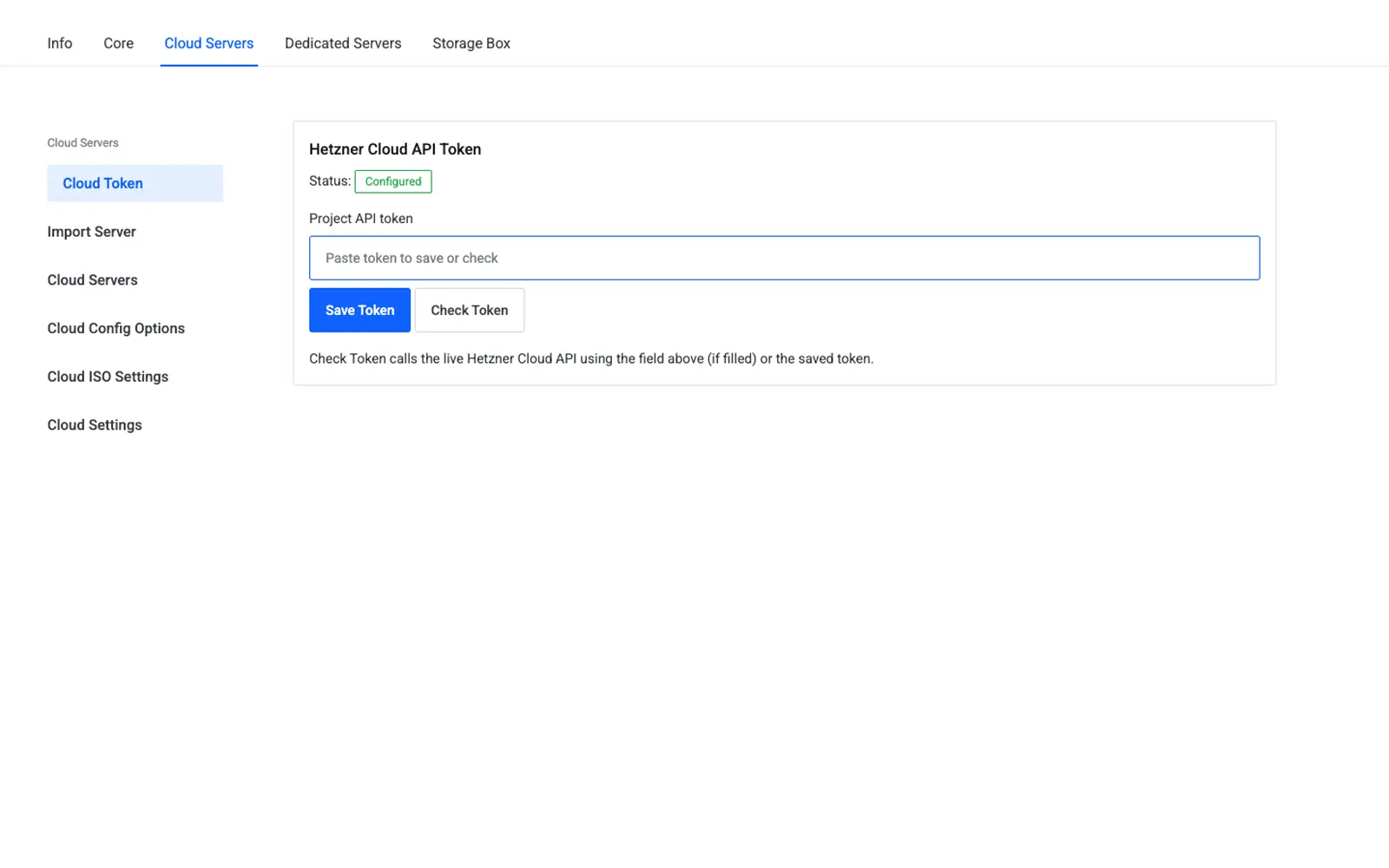 صفحة رمز API للسحابة