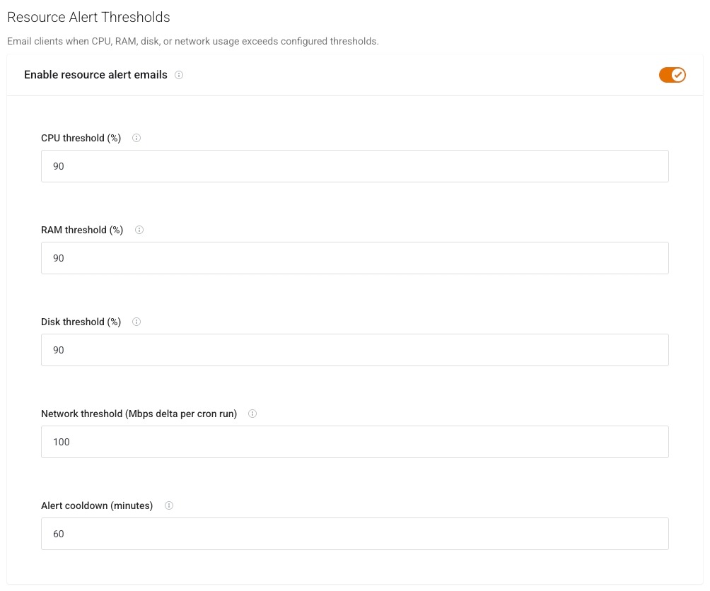 Resource alerts
